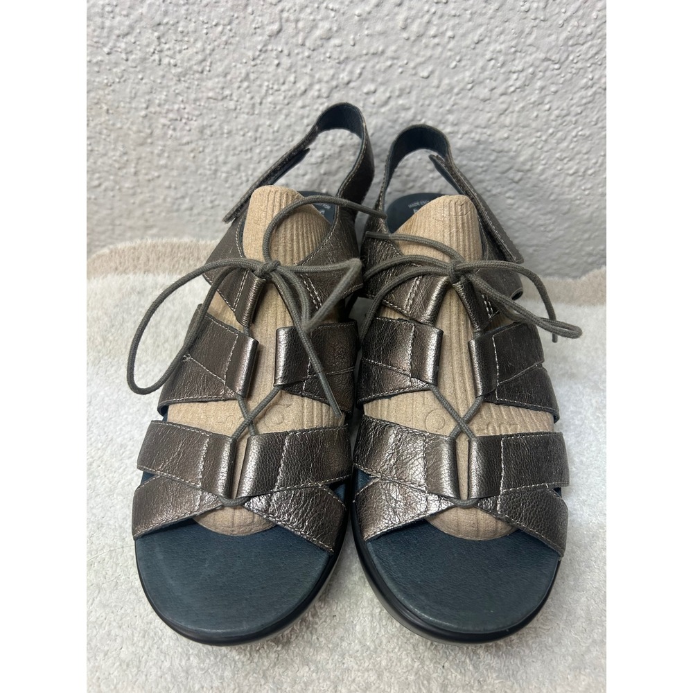 Dansko Metallic Leather Janet Wedge Sandals Bronze  Womens 38